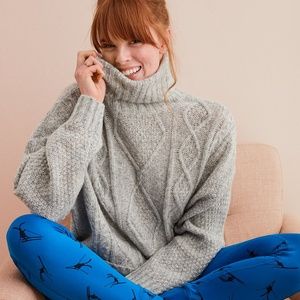 Aerie Oversized Cable Turtleneck Sweater-NWT